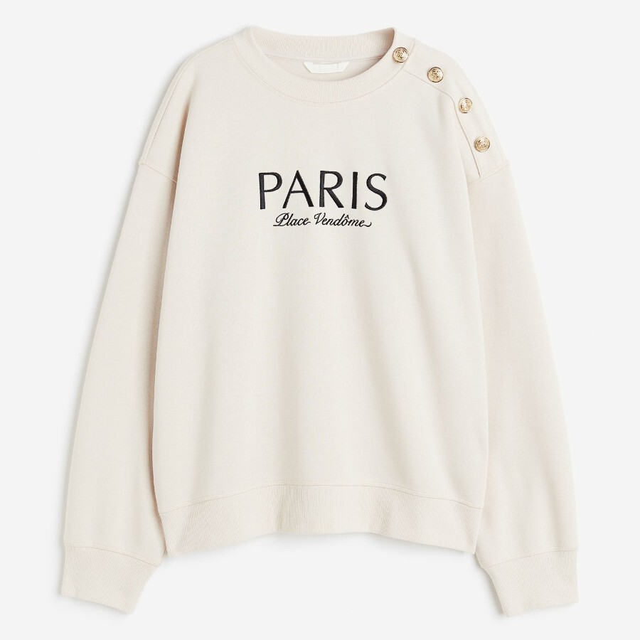 

Свитшот H&M Paris, светло-бежевый