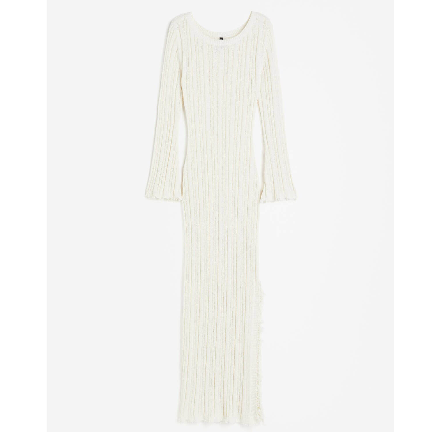 

Платье H&M Frayed-edge Rib-knit, кремовый, Бежевый
