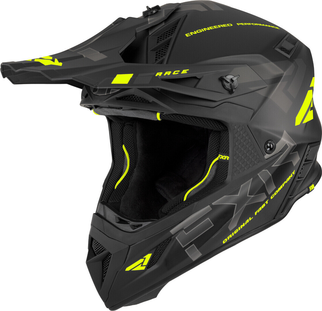 

FXR Helium Race Div 2023 Шлем для мотокросса, черный/желтый