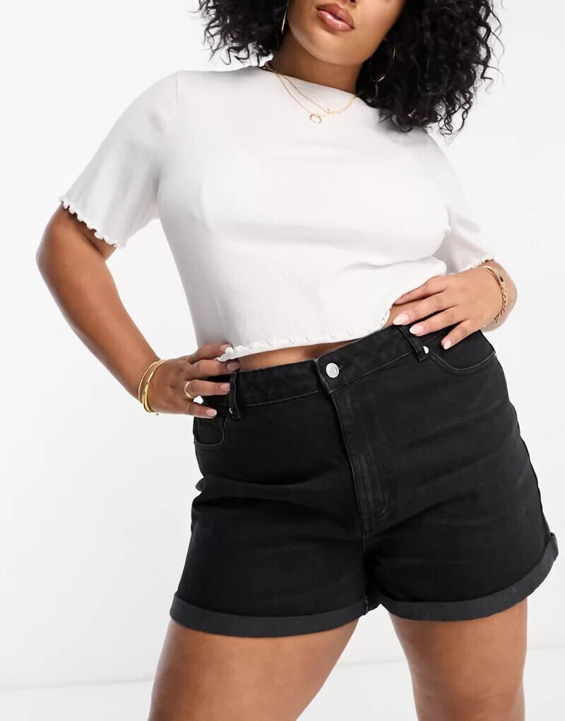 

Черные джинсовые шорты для мамы ASOS DESIGN Curve