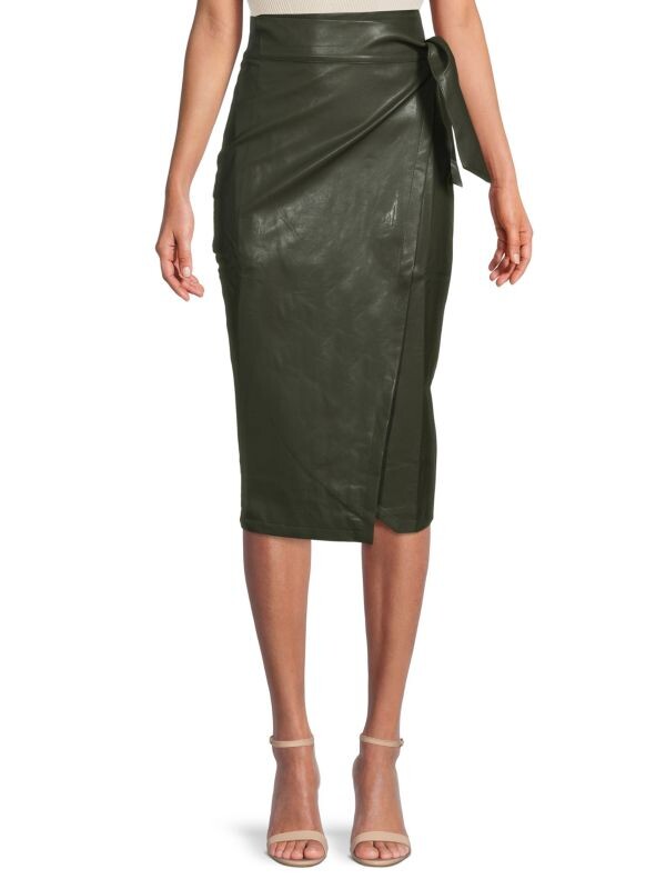 

Юбка из искусственной кожи с запахом Gracia Olive