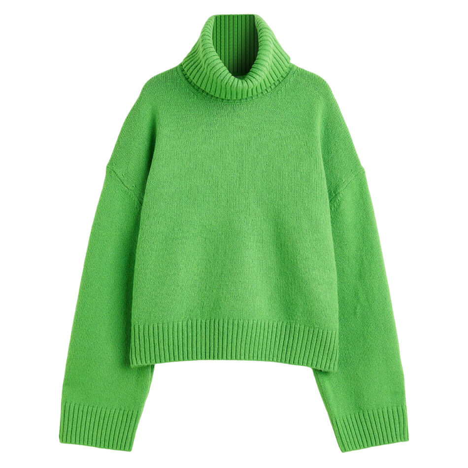 

Свитер H&M Everyday Fashion Oversized Turtleneck, зеленый