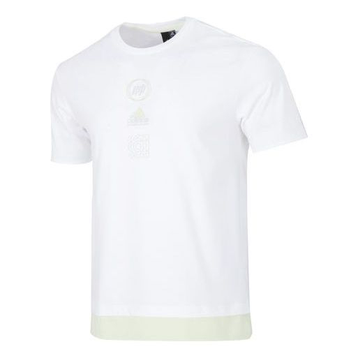 Футболка Adidas Colorblock Athleisure Casual Sports Short Sleeve White T-Shirt, Белый