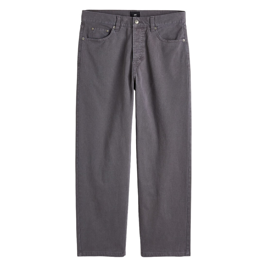 

Брюки H&M Loose Fit 5-pocket Twill, темно-серый