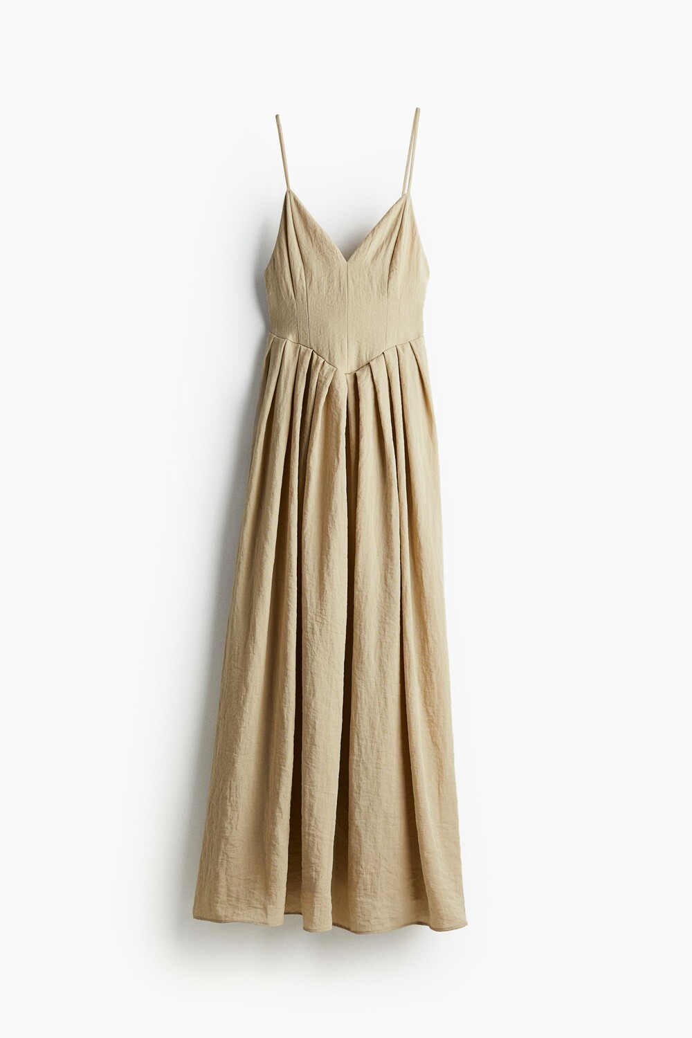 

Платье H&M Crinkled Dress with Pleated, бежевый