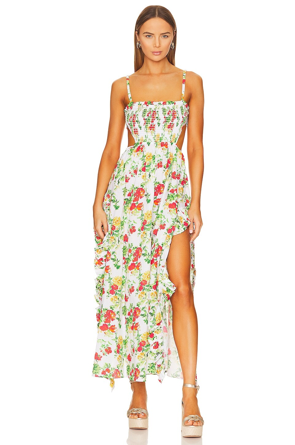 

Платье CAROLINE CONSTAS Margo Gown, цвет Yellow Red Blanc Floral