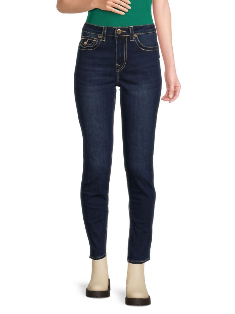 

Джинсы скинни Hallee с высокой посадкой True Religion, темно-синий