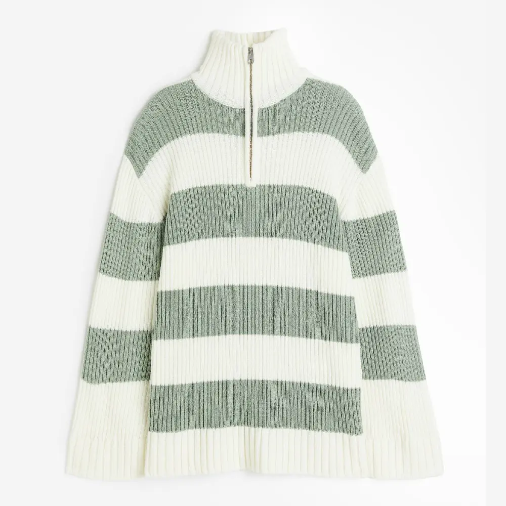 

Свитер H&M Oversized Half-zip, светло-зеленый