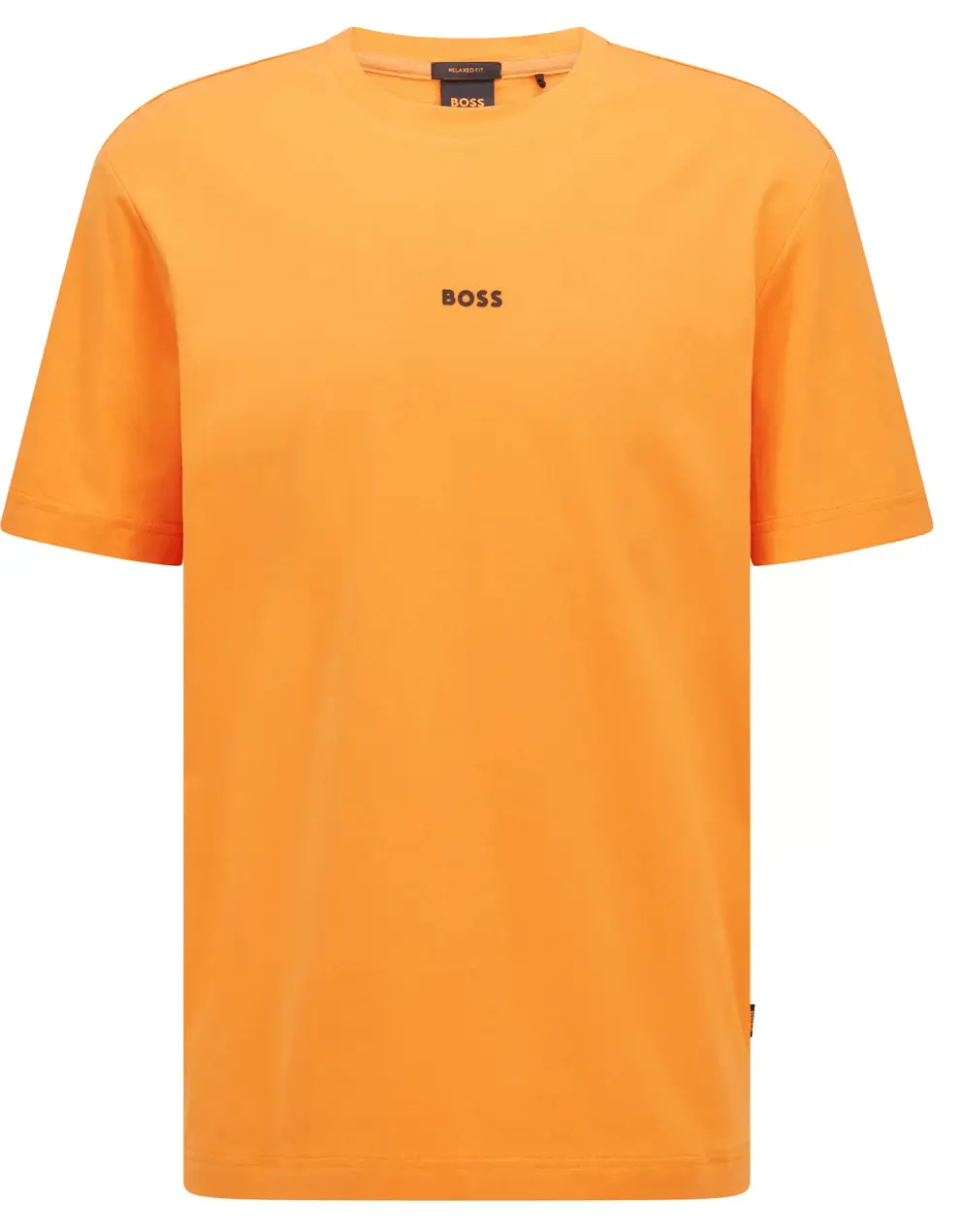 

Футболка Boss Relaxed-fit In Stretch Cotton With Logo Print, оранжевый