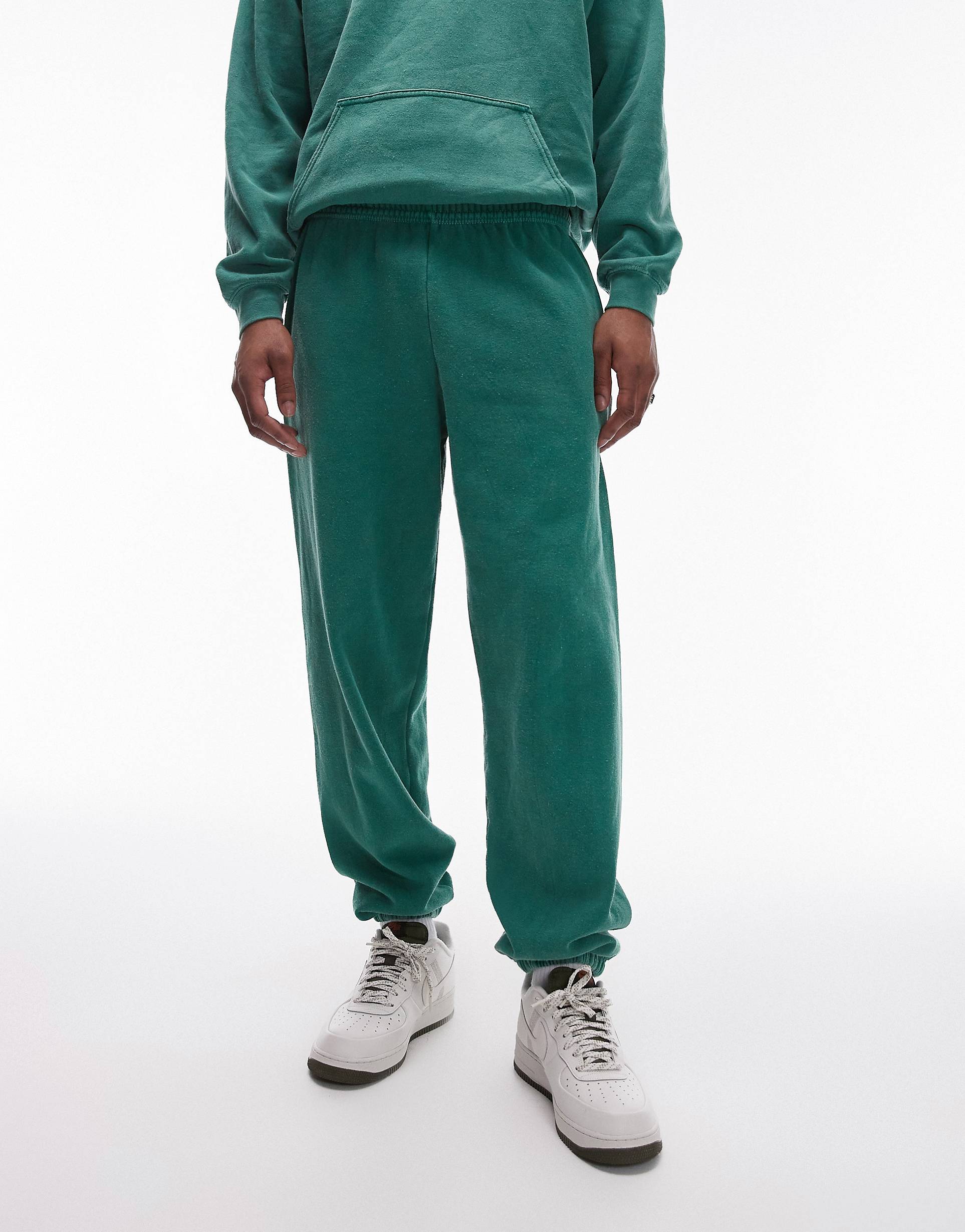 Брюки-джогеры Topman Vintage Wash Oversized, зеленый брюки topman oversized черный
