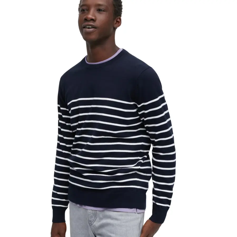 

Джемпер Uniqlo Cotton Striped, темно-синий