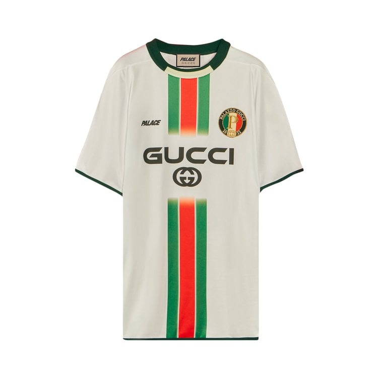 Футболка Gucci x Palace Printed Football Technical Jersey T-Shirt White, белый - фото