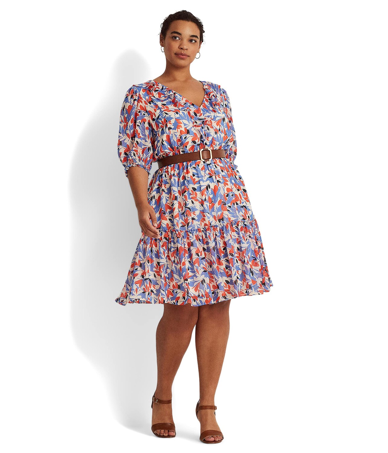 

Платье LAUREN Ralph Lauren, Plus Size Floral Crinkled Georgette Dress