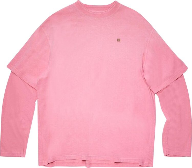 

Футболка Acne Studios Layered Long-Sleeve T-Shirt 'Bubblegum Pink', розовый