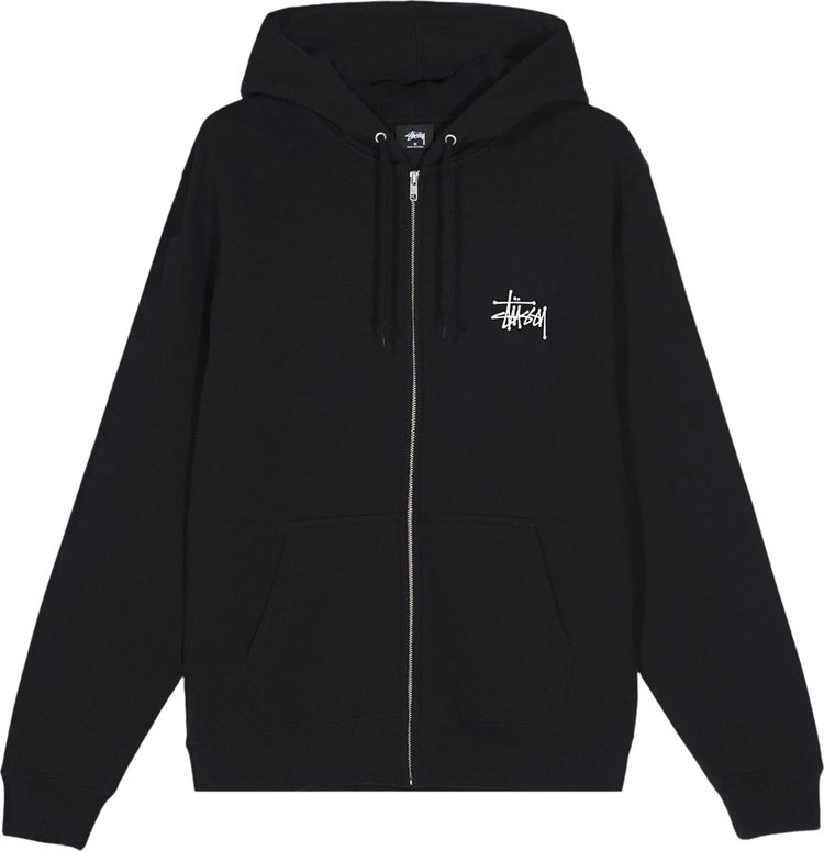 Толстовка Stussy Basic Zip Hood 'Black', черный - фото