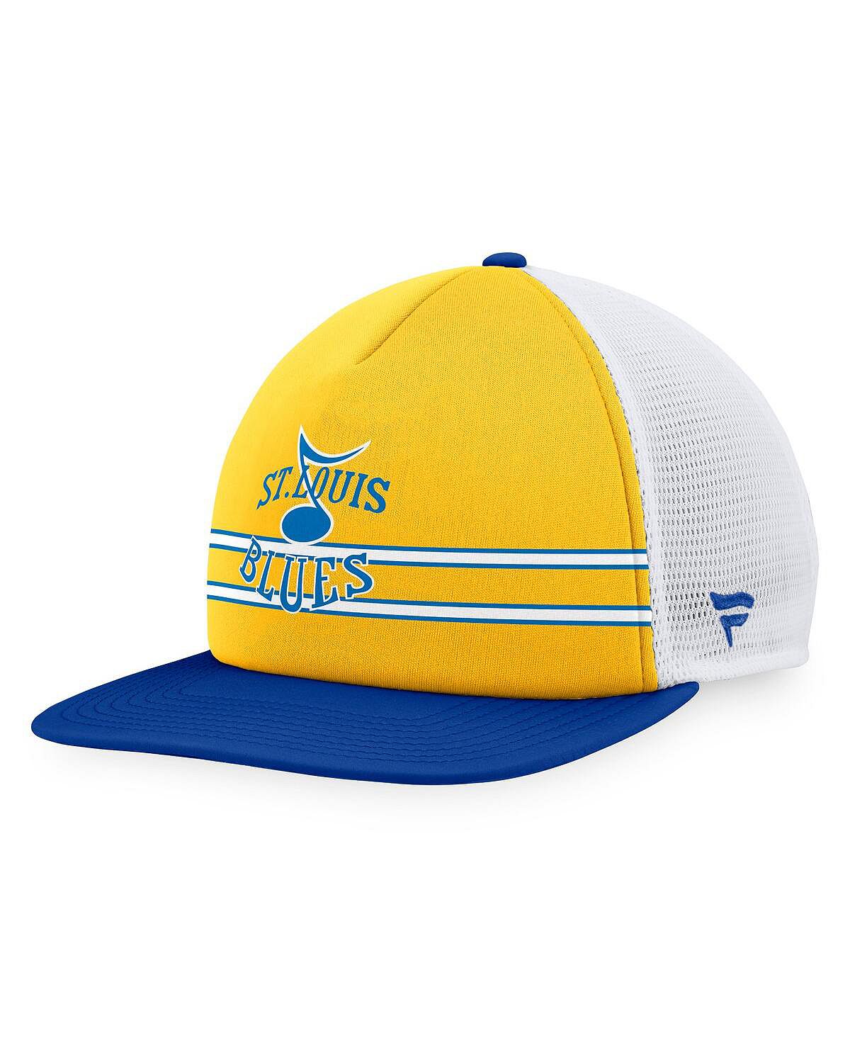 Мужская регулируемая шляпа Trucker Snapback золотистого и синего цвета с фирменным логотипом St. Louis Blues Special Edition 2.0 Fanatics серьги blue gold