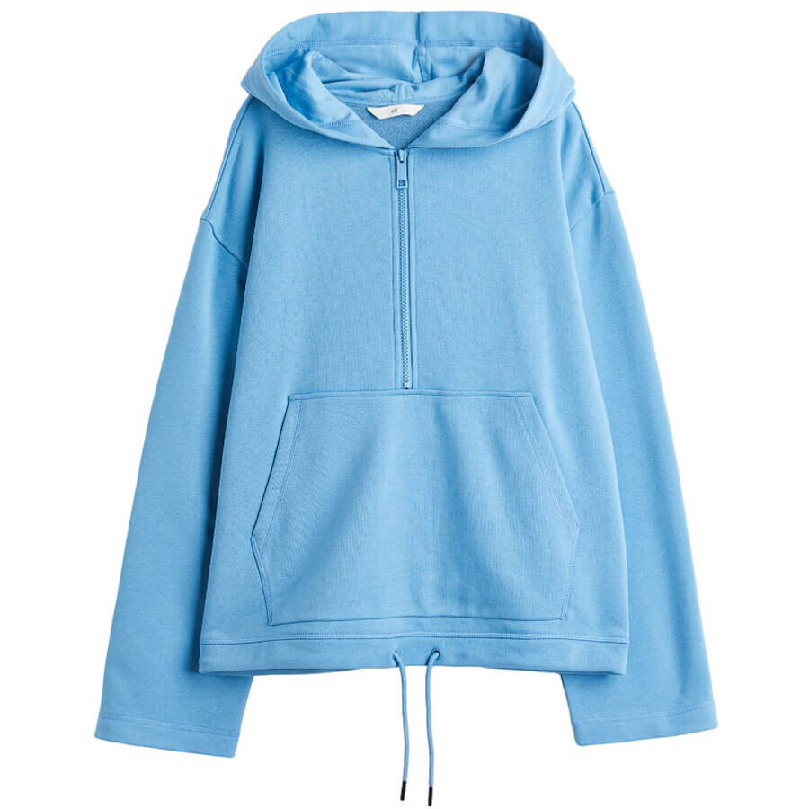 

Худи H&M Half-zip, голубой