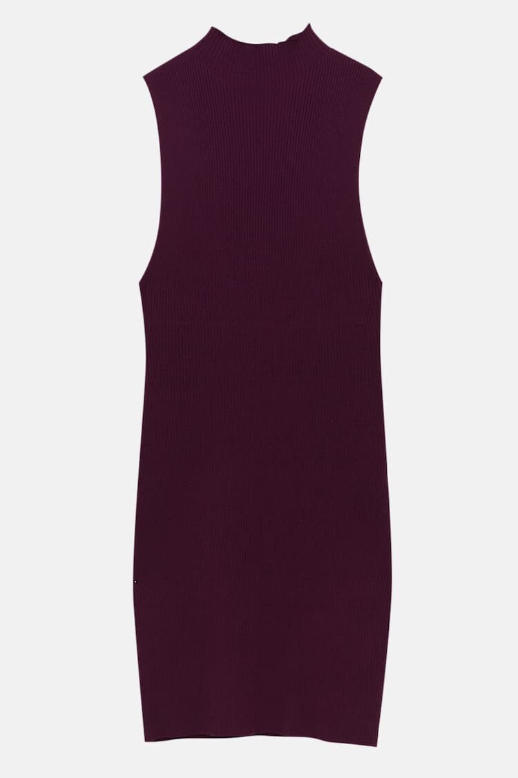 

Платье Pull&Bear Short Ribbed, бордовый