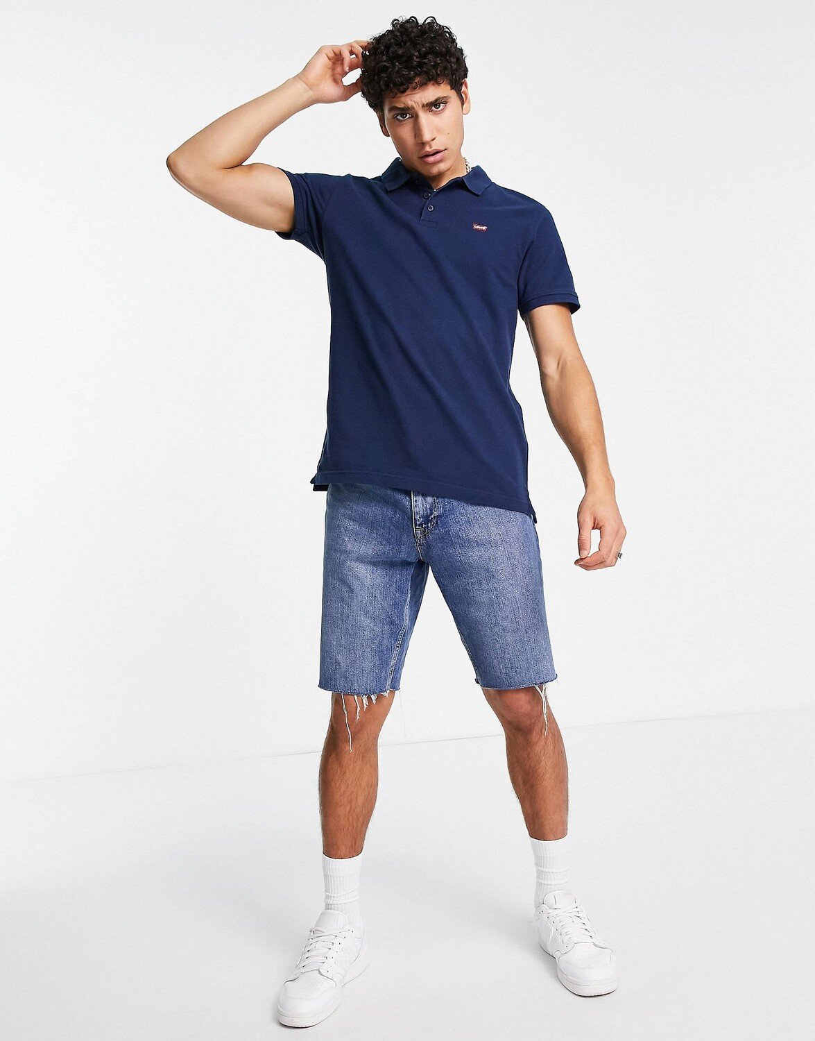 

Темно-синяя рубашка-поло Levi's с небольшим логотипом, Синий