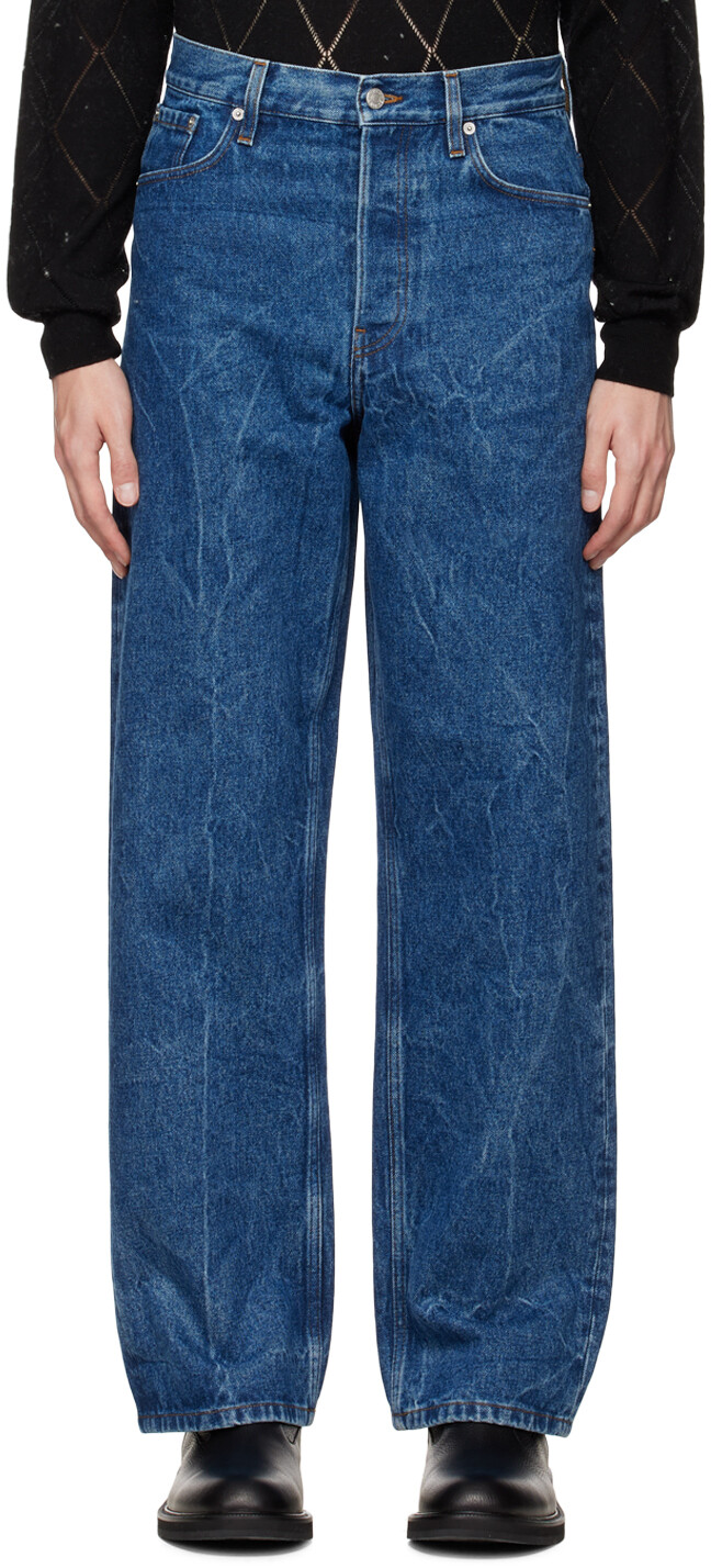 

Синие джинсы прямого кроя Dries Van Noten