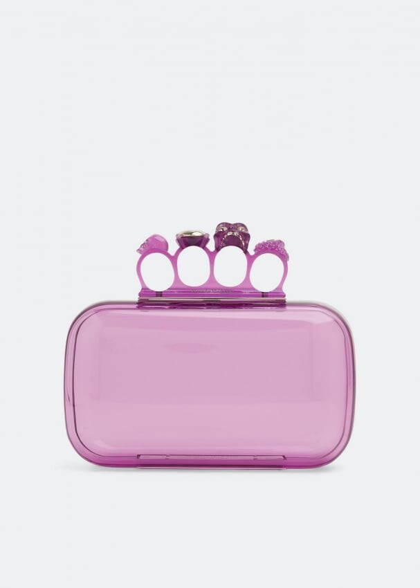 

Клатч ALEXANDER MCQUEEN Skull Four Ring clutch, фиолетовый