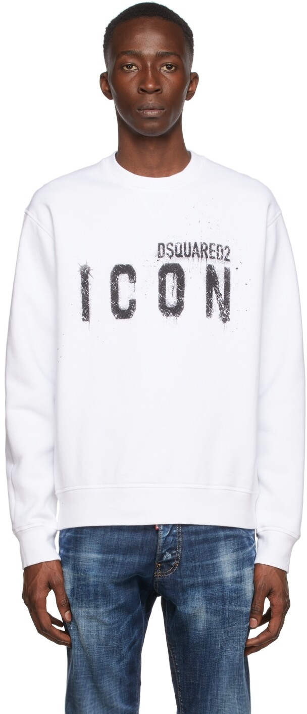 

Белая толстовка со значком Dsquared2