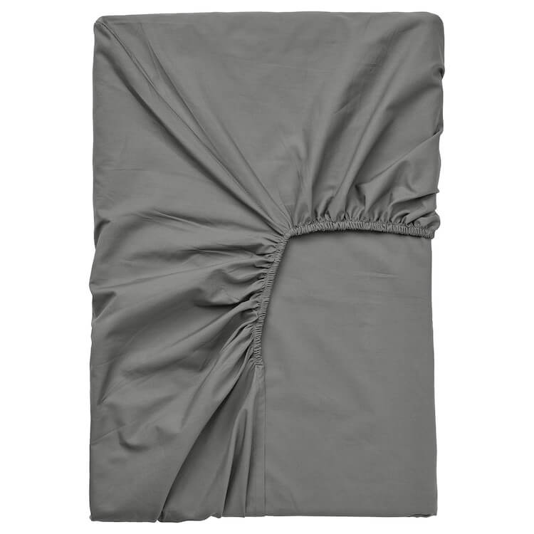 Простыня на резинке Ikea Ullvide 160x200 см, серый простыня на резинке togas антрацит темно серый 160x200 см