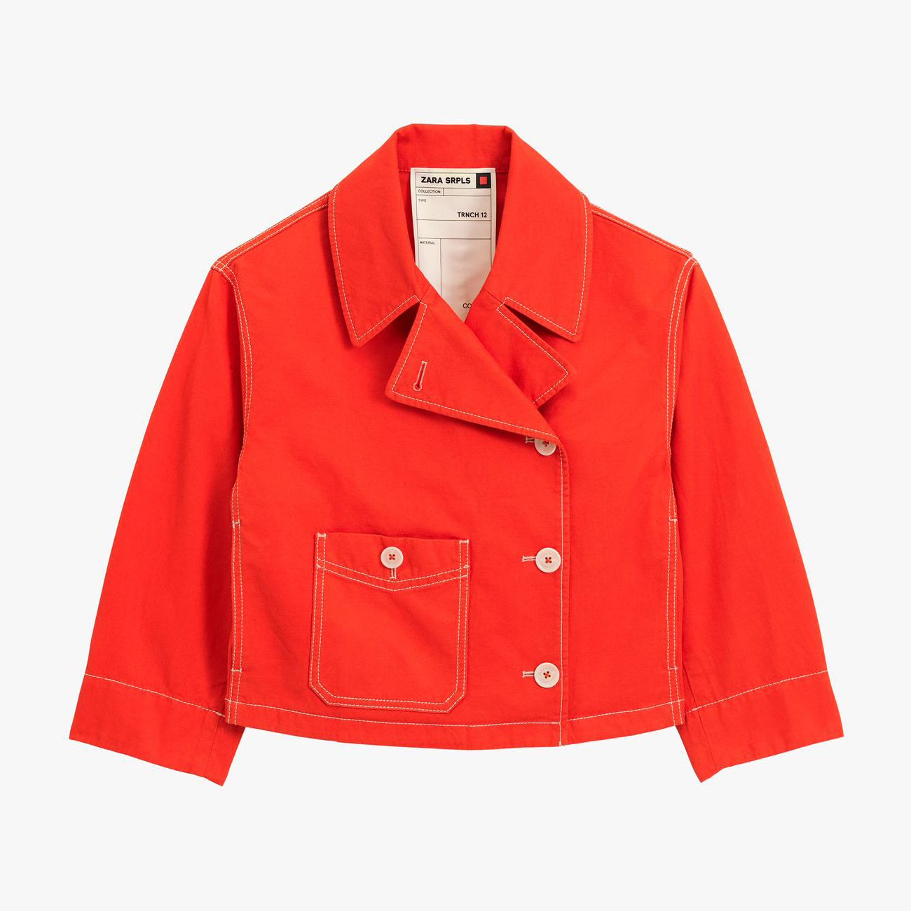 Куртка Zara 12, красно-оранжевый куртка укороченная из кожи на пуговицах melanie m розовый
