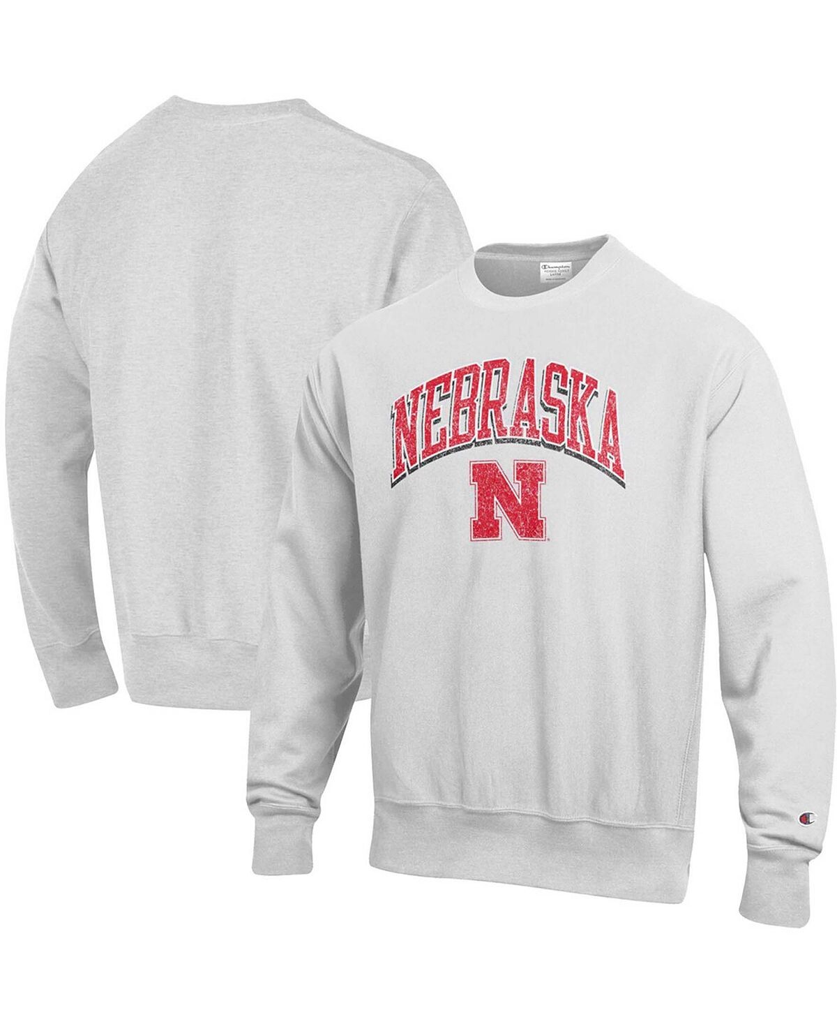

Мужская серая толстовка с капюшоном nebraska huskers arch over logo с обратным переплетением Champion, серый
