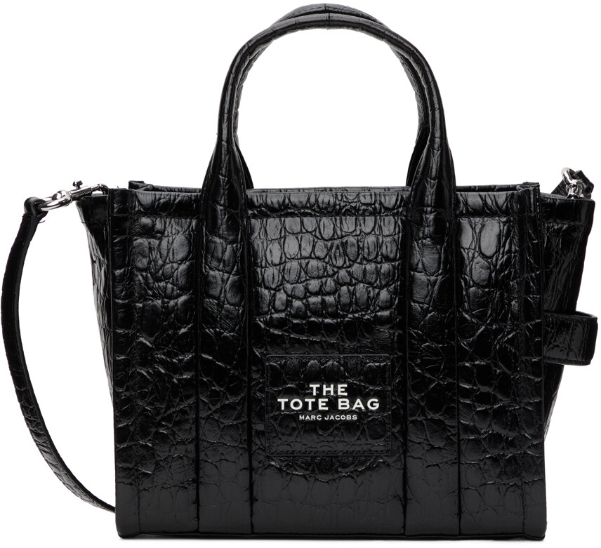 

Черная мини-тоут с тиснением под крокодила Marc Jacobs