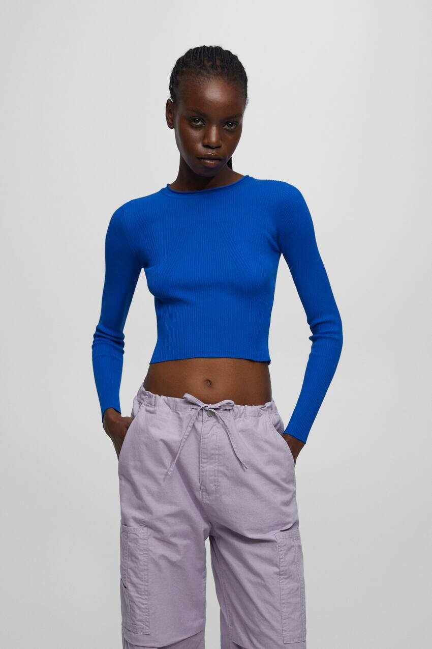 

Свитер в рубчик Pull&Bear, темно-синий