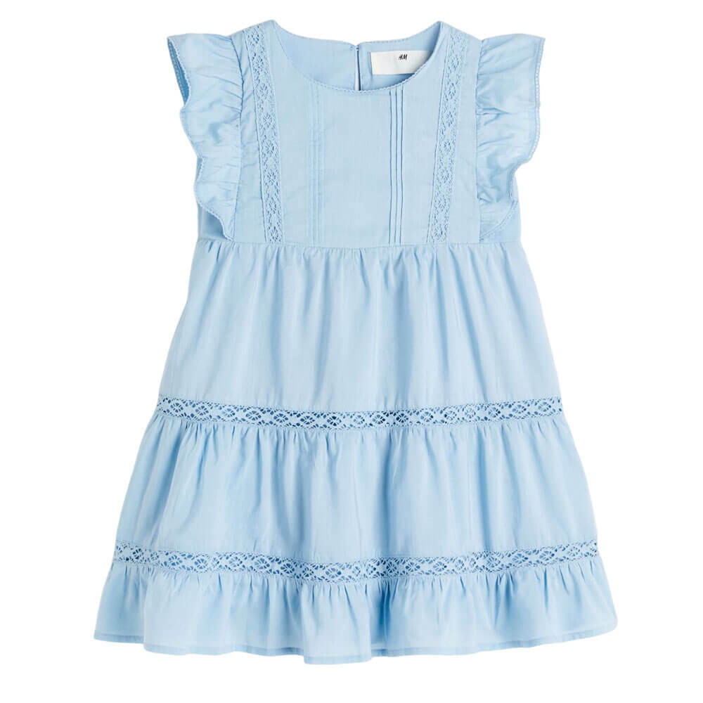 

Платье H&M Flounced Lace-detail, голубой