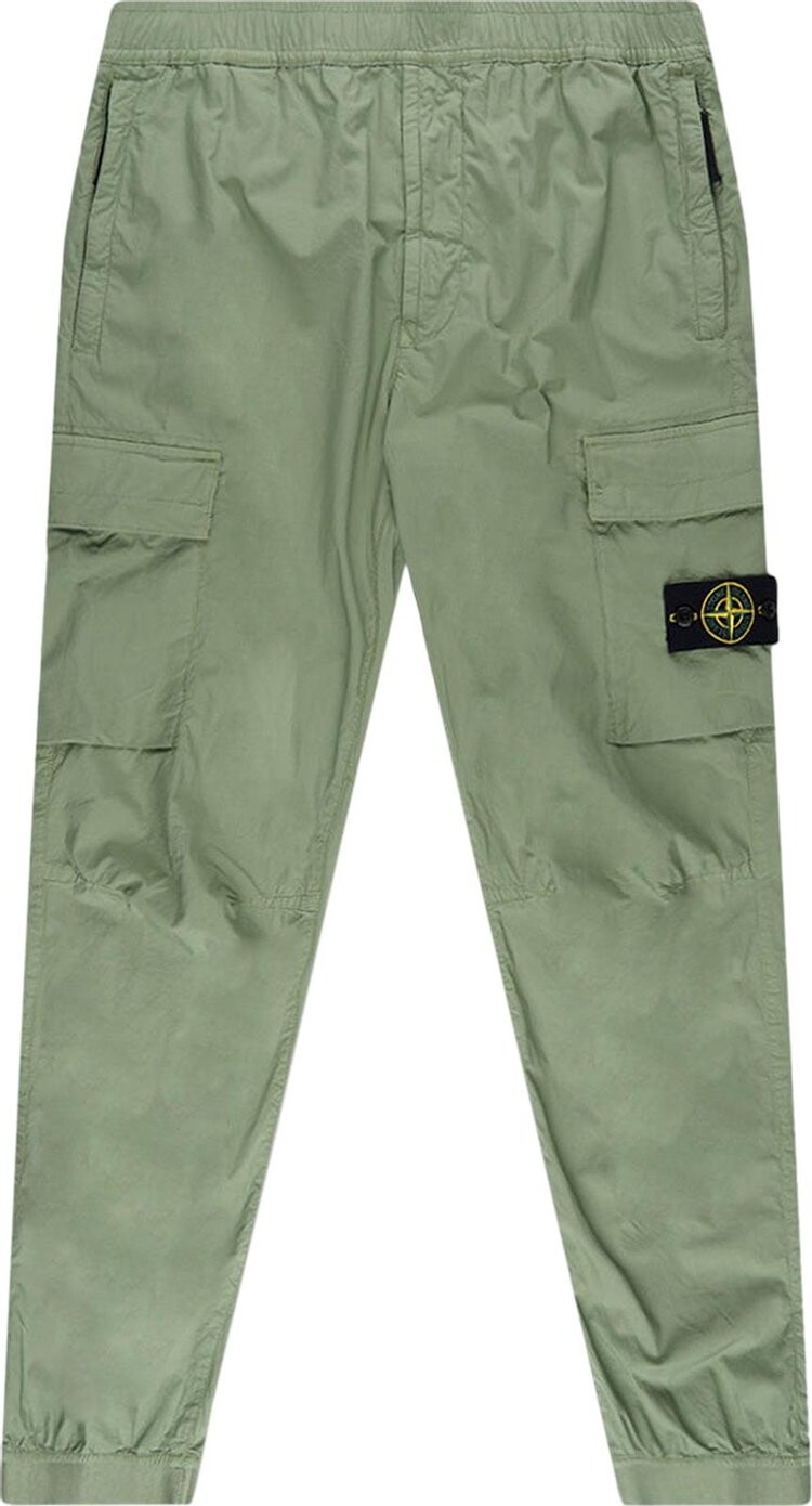 

Брюки Stone Island Elastic Waist Logo Patched Cargo Pants 'Green', зеленый