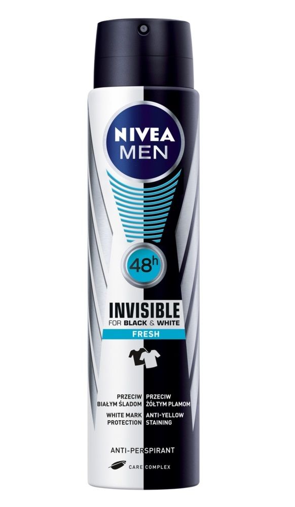 Nivea Men Black&White Invisible Fresh антиперспирант для мужчин, 250 ml