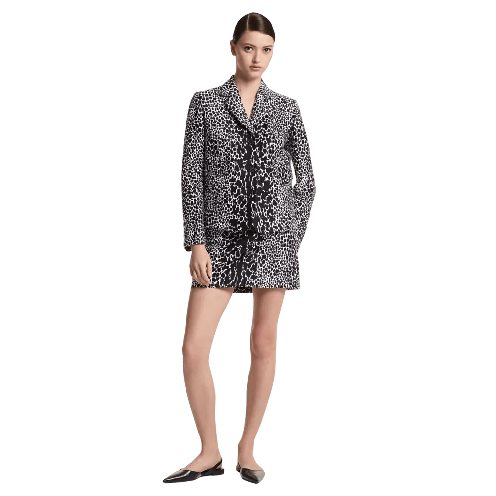 

Жакет Michael Kors Ocelot Cotton and Silk Jacquard, черный/белый