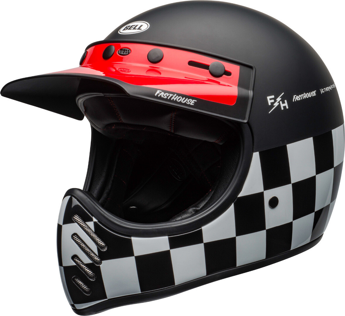 

Шлем Bell Moto-3 Fasthouse Checkers Trial, черный/белый/красный