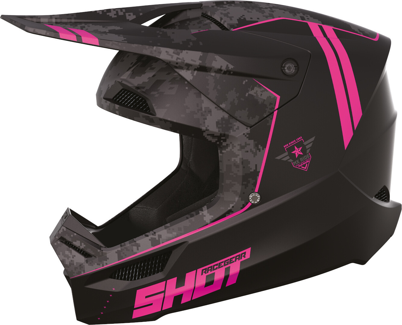 Шлем Shot Furious Army со съемной подкладкой, черный/розовый