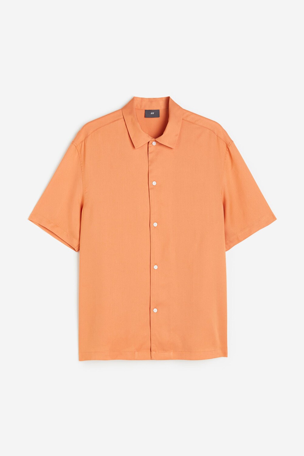 

Рубашка H&M Regular Fit Short-sleeved Lyocell Shirt, оранжевый