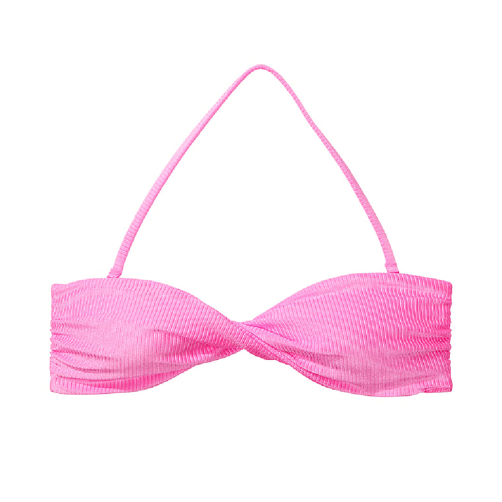цена Лиф бикини Victoria's Secret Pink Twist It Bandeau, розовый