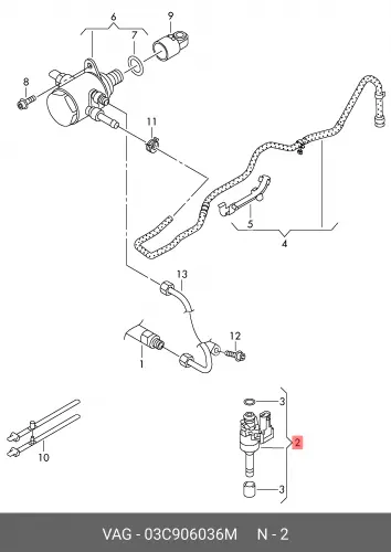 Форсунка топливная VAG 03C 906 036M форсунка топливная vag 06h906036q