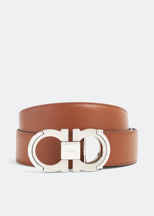 

Ремень FERRAGAMO Reversible Gancini belt, коричневый