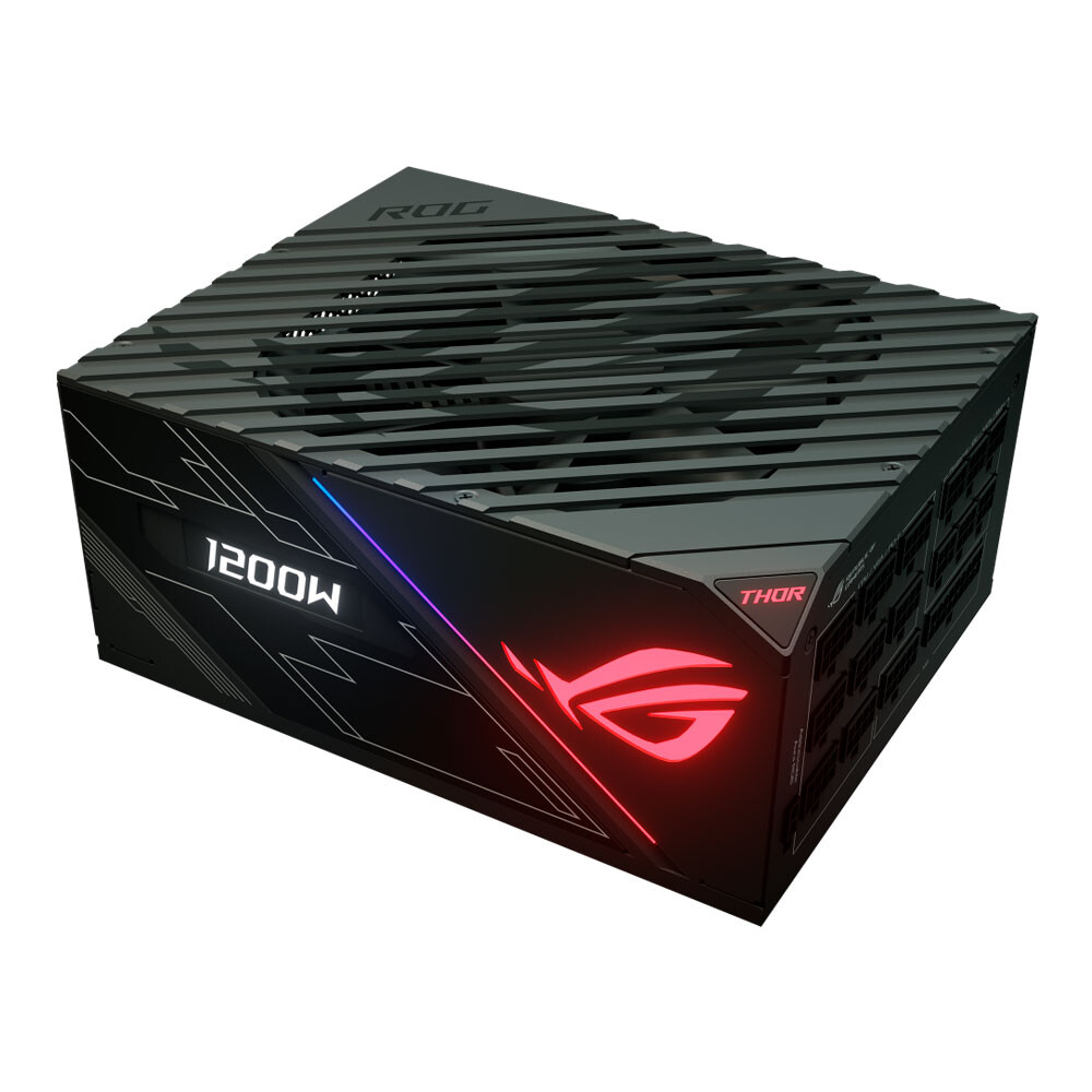 Блок питания Asus ROG Thor 1200P, 80 Plus Platinum, 1200 Вт, OLED, чёрный блок питания asus rog thor 1600t gaming 90ye00k0 b0na00