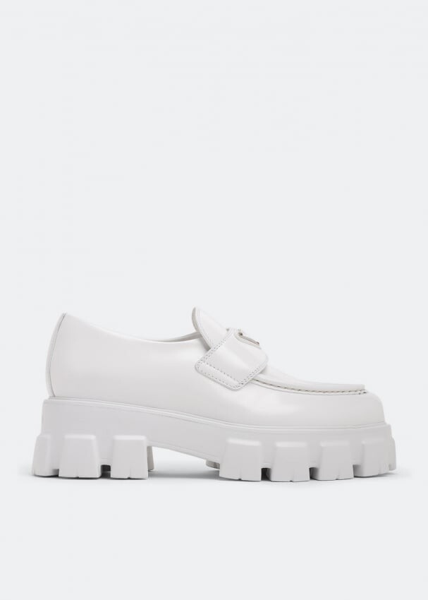 

Лоферы PRADA Monolith loafers, белый