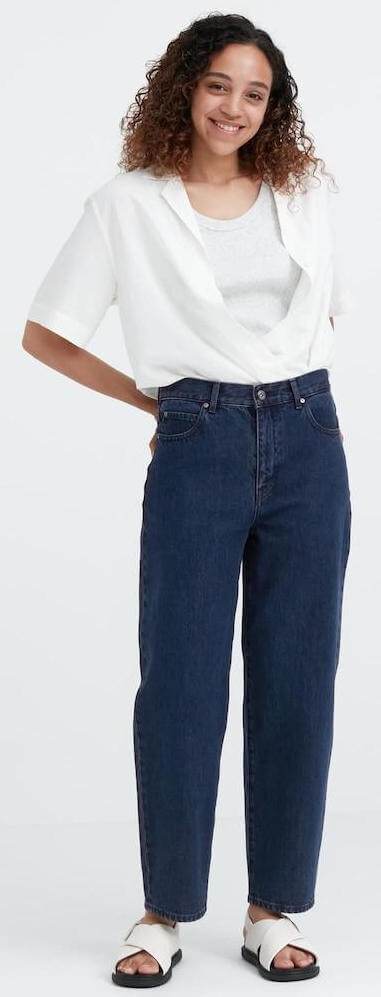 

Джинсы свободного покроя Uniqlo Narrow Washed, темно-синий