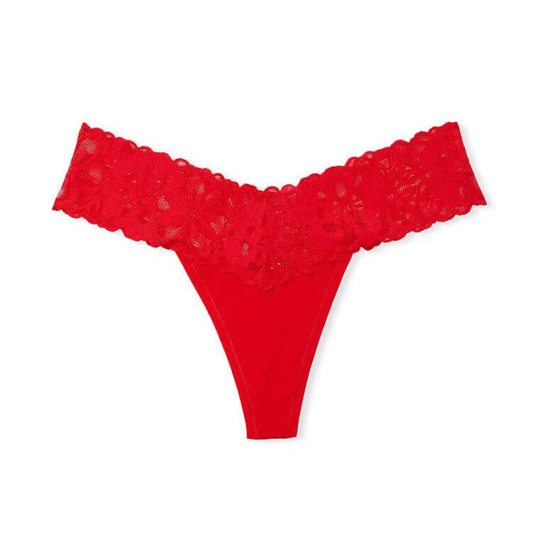 

Трусики-стринги Victoria's Secret Lace Waist Cotton, красный