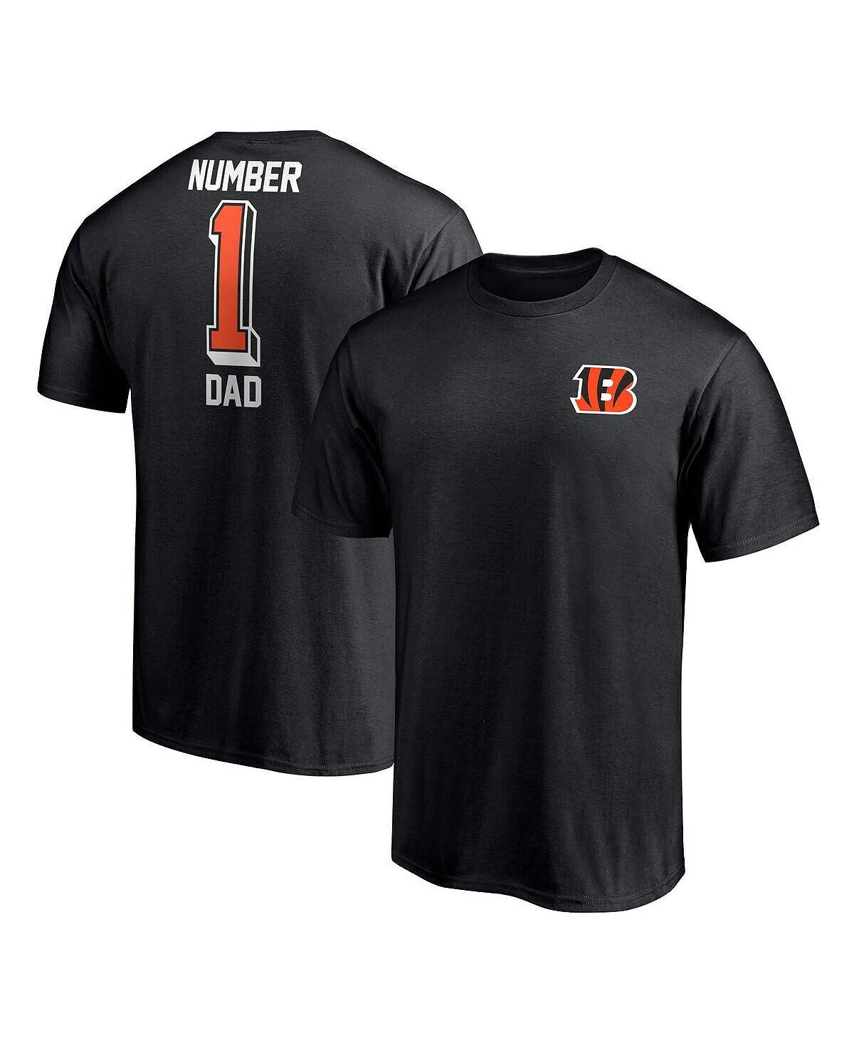 

Мужская фирменная черная футболка cincinnati bengals #1 dad Fanatics, черный