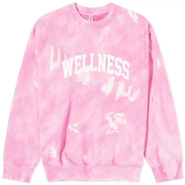 

Свитшот Sporty & Rich Wellness Ivy Tie Dye Crew Unisex, розовый