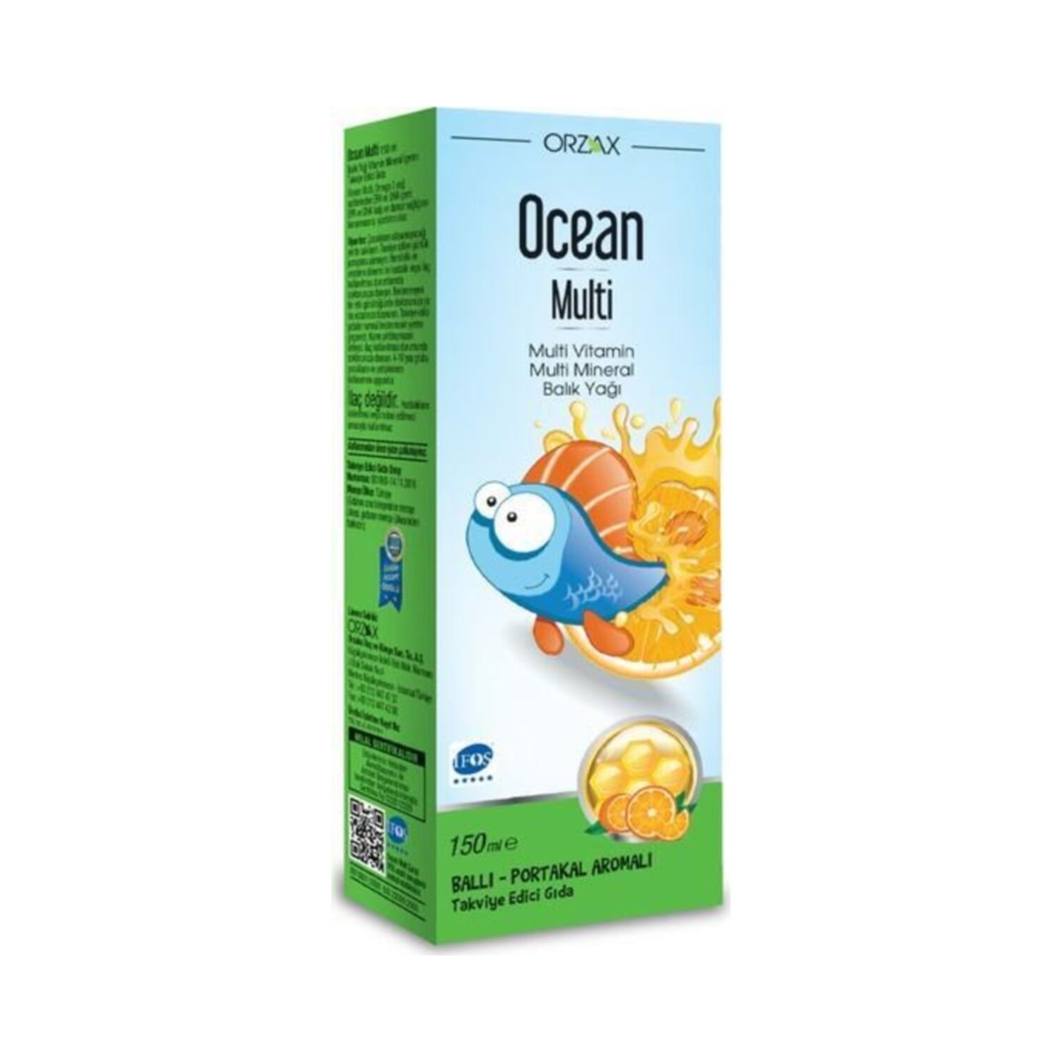 Сироп Океан Multi со вкусом меда и апельсина, 150 мл сироп orzax ocean fish oil со вкусом лимона 3 упаковки по 150 мл