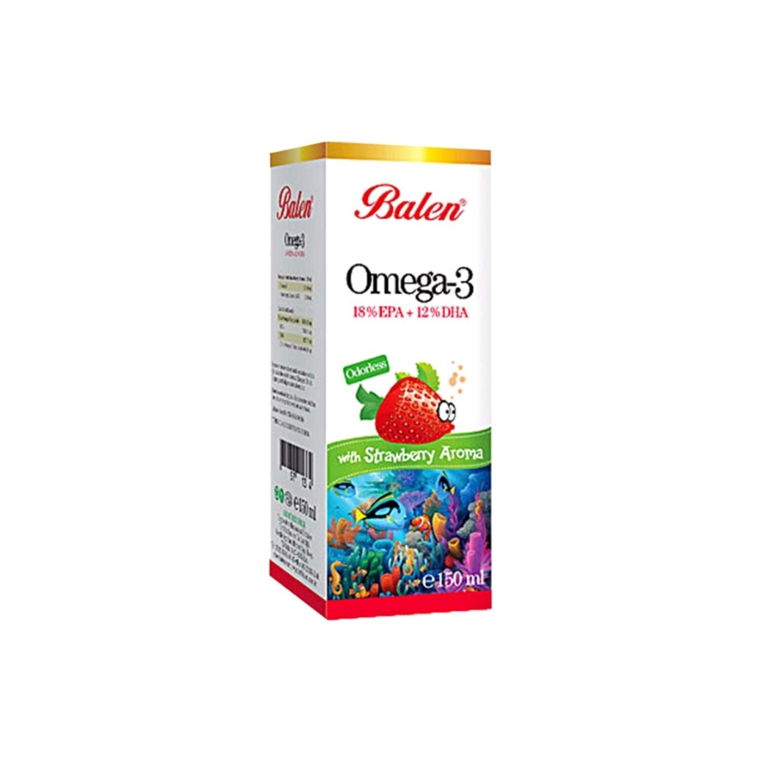 

Рыбий жир со вкусом клубники Balen Omega 3, 150 мл.