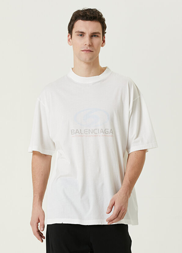 

Белая футболка с логотипом surfer Balenciaga, Белый